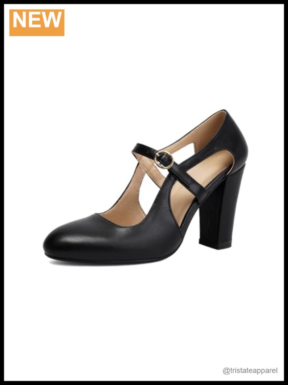 Women's Mary Jane Vintage High Heel Pumps Retro 1920s 1950s Closed Toe Faux